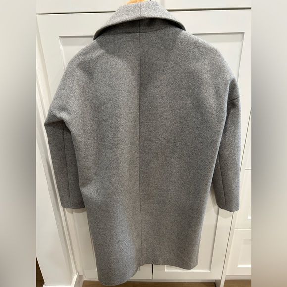 All Saints Grey Klein Wool Coat - Picture 2 of 7